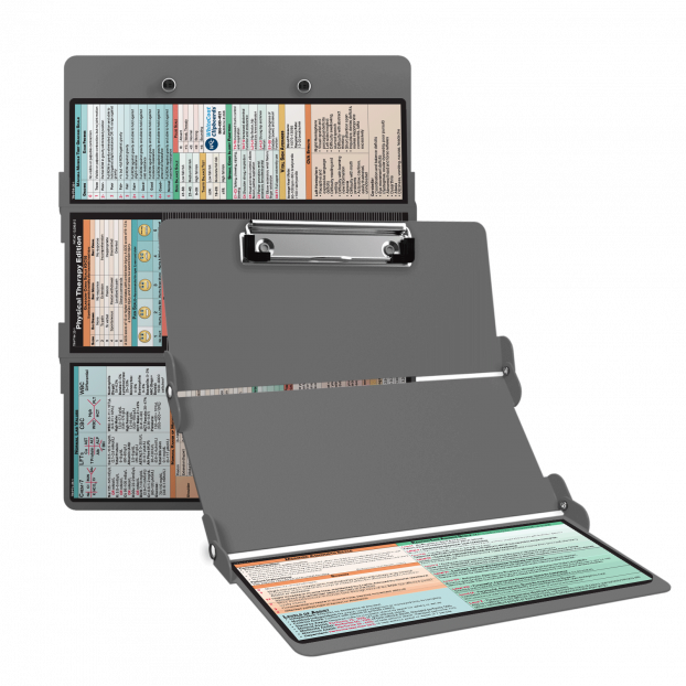 WhiteCoat Clipboard® Trifold - Silver Physical Therapy Edition